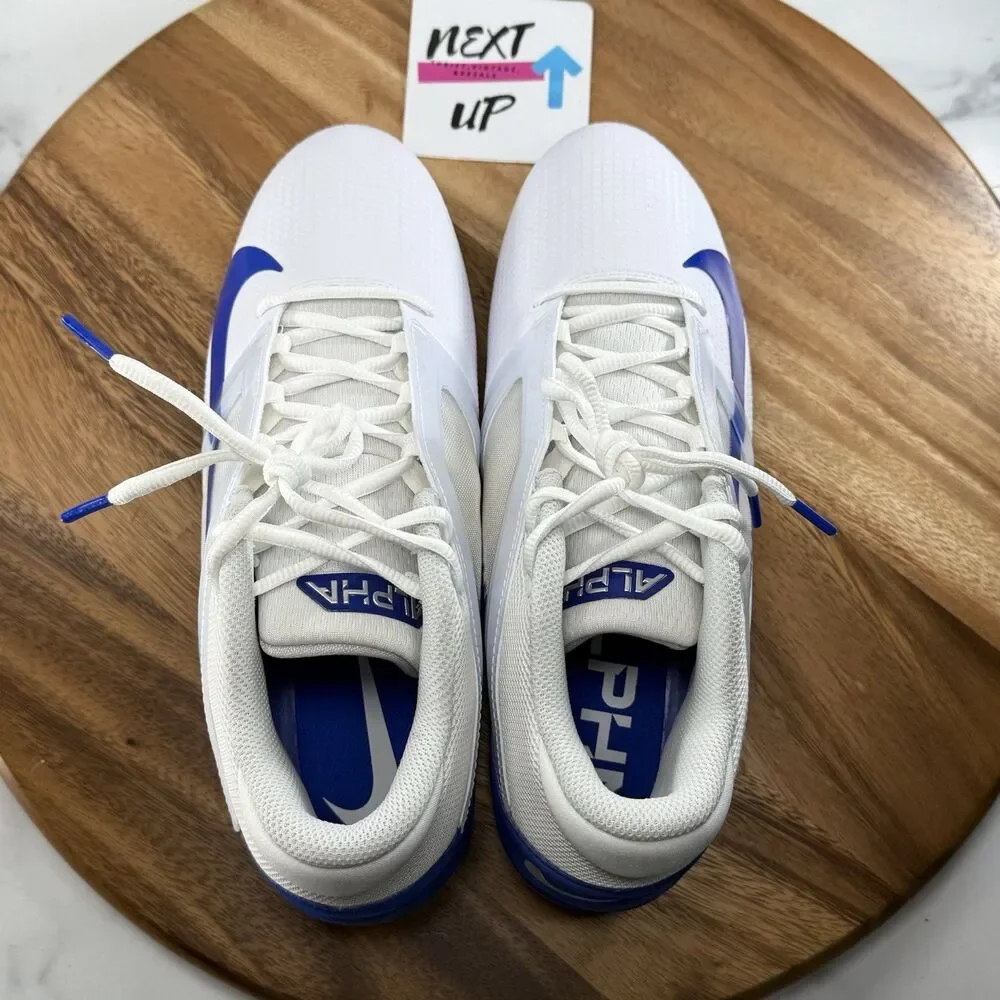 Men's Size 9-Nike Alpha Menace 4 Pro White Royal Football Cleats FD7037-103 nby
